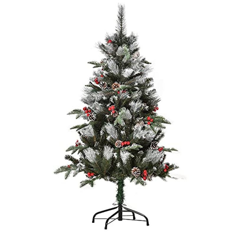 HOMCOM 4FT Snow-Dipped Christmas Tree