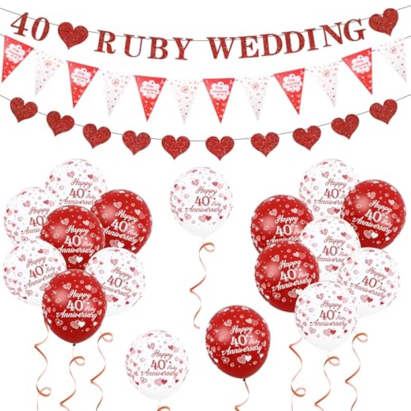 HZHSGLY 40th Wedding Anniversary Decorations,…