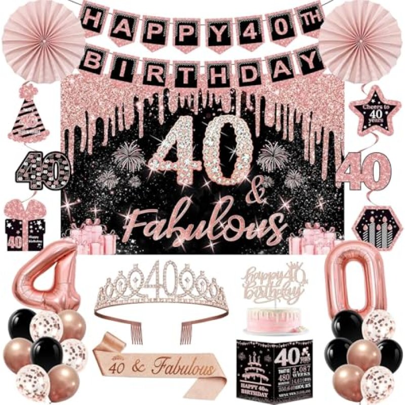 40th Birthday Decoration Set