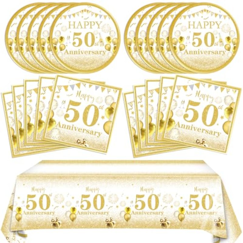 41 PCS 50th Wedding Anniversary Decorations White…