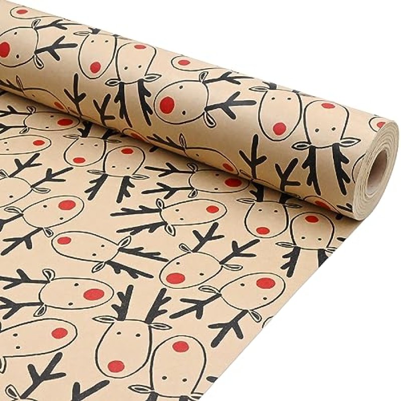 43cm *15m Christmas Wrapping Paper Roll,Topeedy…