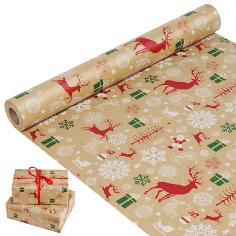 44cm x 15M Christmas Paper Wrapping Roll,…