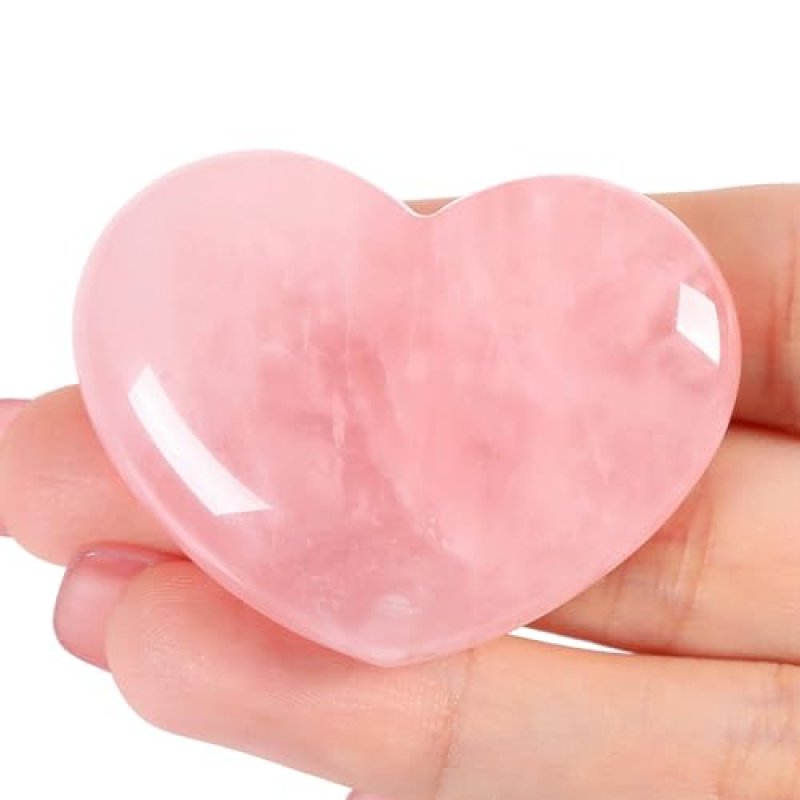 AWARDSEN 45 mm Rose Quartz Crystals Heart Big…