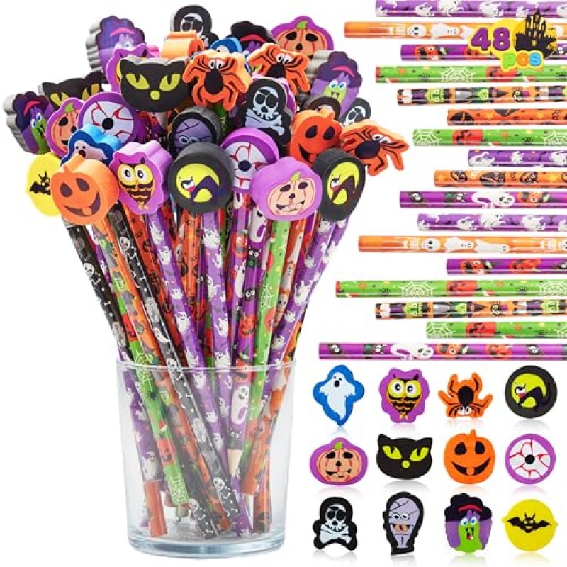 JOYIN 48PCS Halloween Pencils with Erasers…
