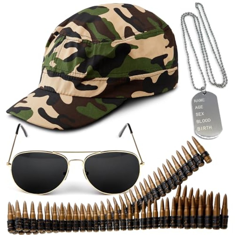 4pc Army Fancy Dress Accessories Set - Halloween…