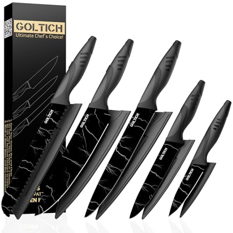GOLTICH 5 PCs Kitchen Knife Set - Ultra Sharp…