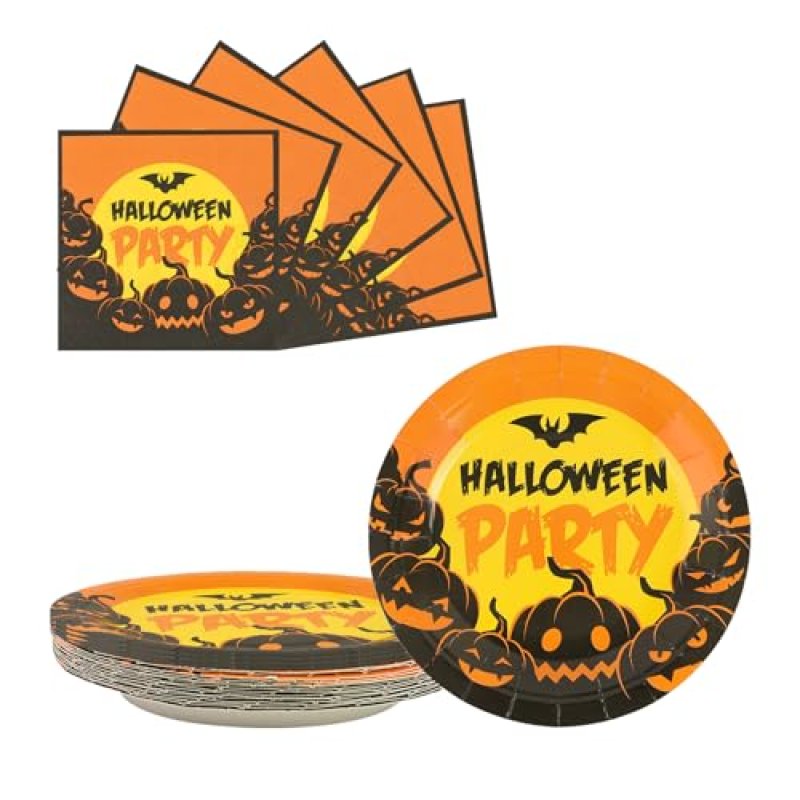 AHPYEUHK 50 Pack Halloween Paper Plates and…