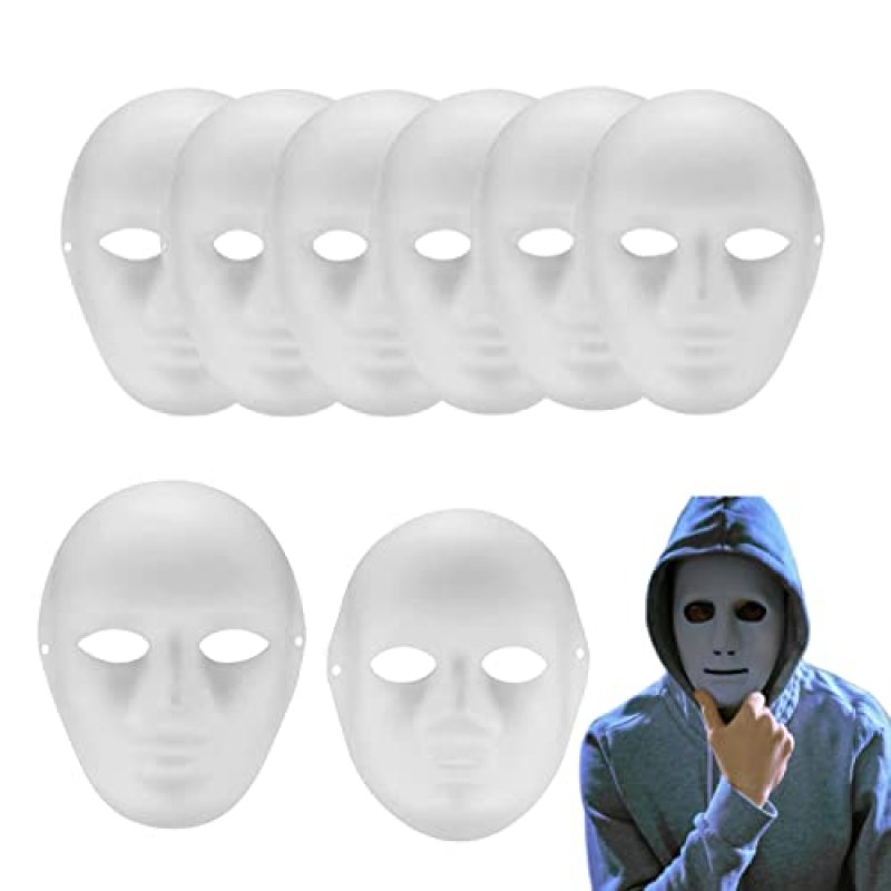 6 Pack DIY White Paper Masks, Masquerade Masks,…