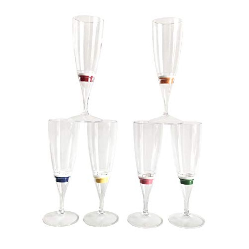 DPWELL 6 Pack LED Wine Champagne flute's Light Up…
