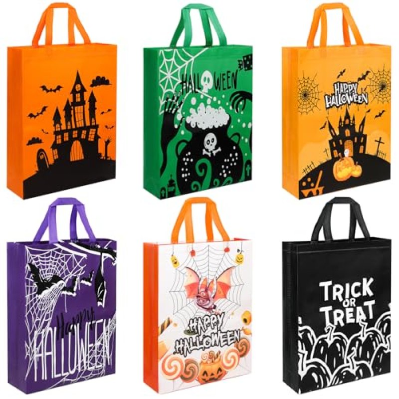 RICEDUO 6 Pcs Large Halloween Trick or Treat Bags…