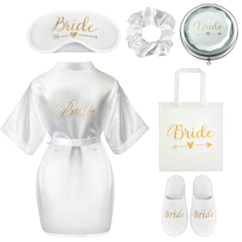 BBTO 6 Pcs Bride Gifts Bride Dressing Gown Set…
