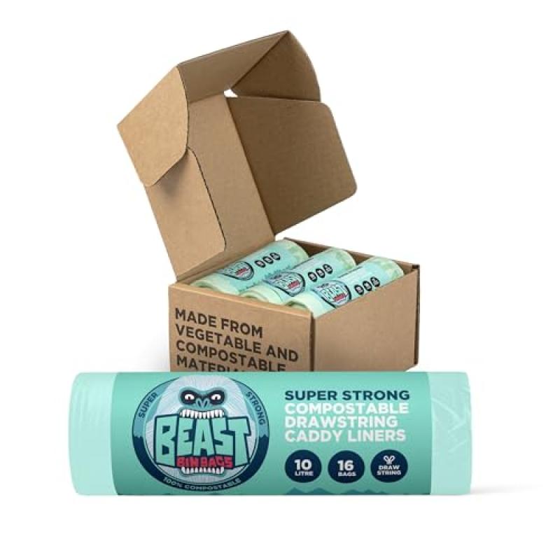 BEAST BIN BAGS, 6 Rolls of 16 x 10 Litre Bags …