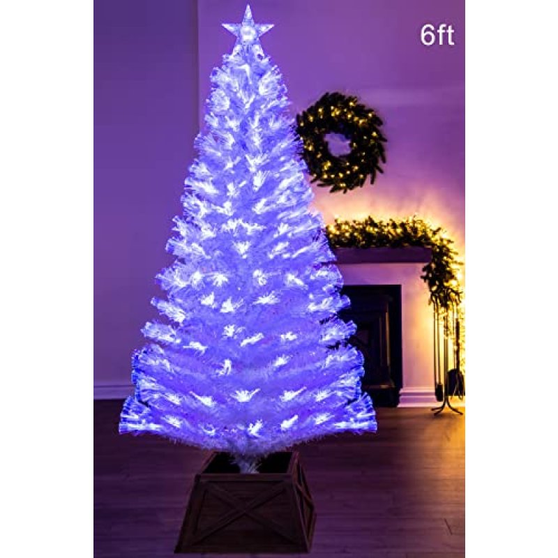 6ft Blue Ripple Fibre Optic Tree