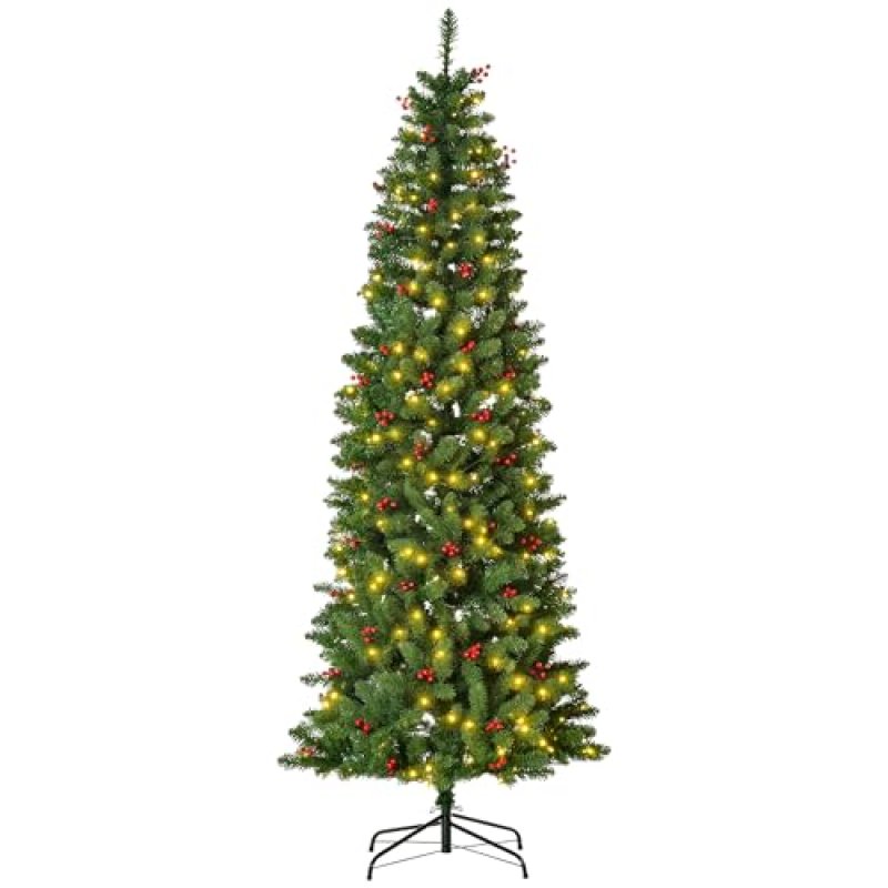 HOMCOM 7FT Prelit Christmas Tree