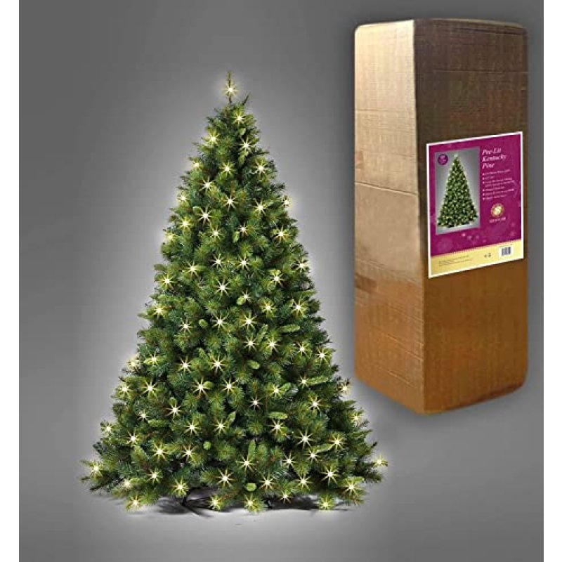 SHATCHI 7Ft Pre-Lit Kentucky Pine Tree