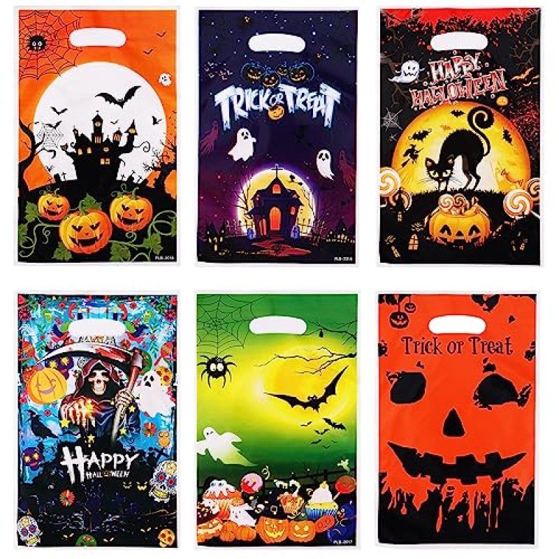 SAVITA 72pcs Halloween Treat Bags - Plastic…