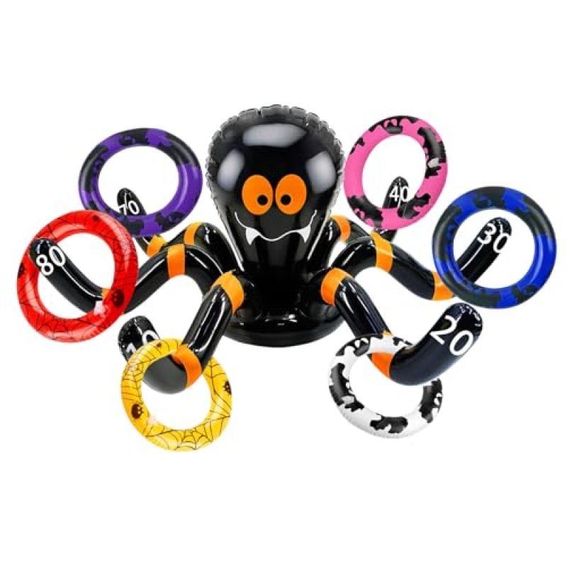 7pcs Halloween Ring Toss Game Orange Black…