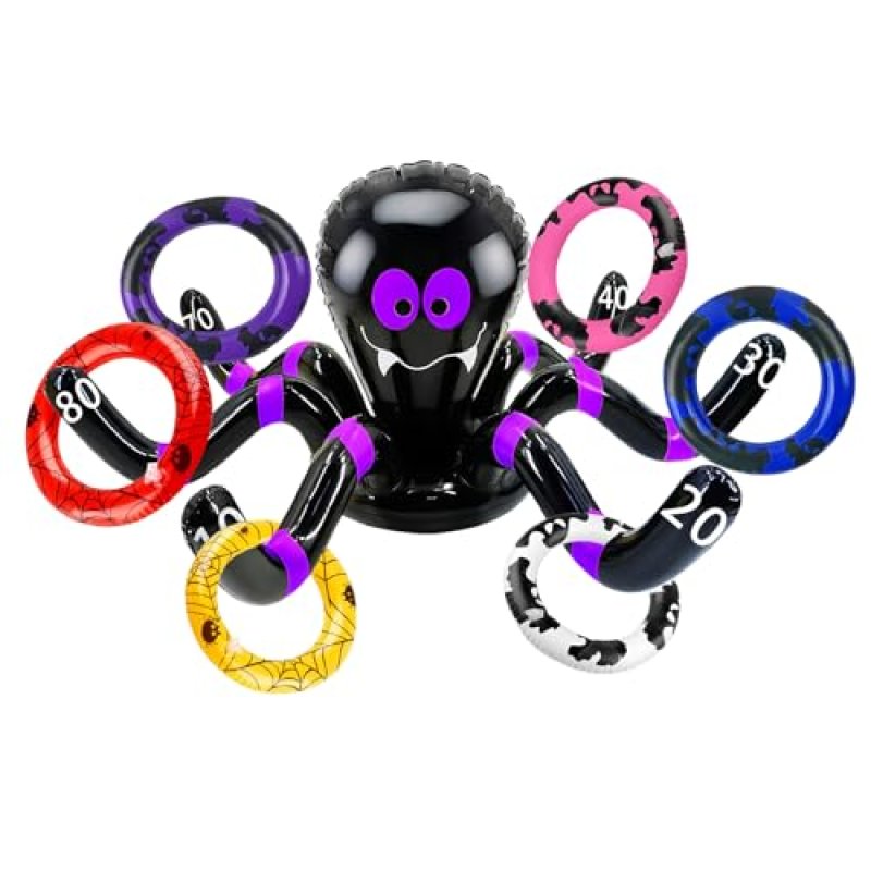 COSORO 7pcs Halloween Ring Toss Game Purple Black…