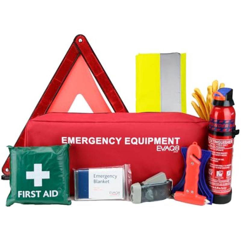 EVAQ8 Car Safety Kit with Extinguisher