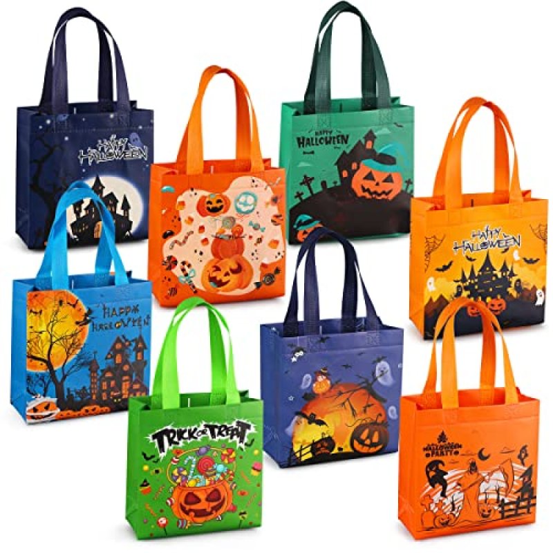 8PCS Trick or Treat Bags - Multifunctional Non…