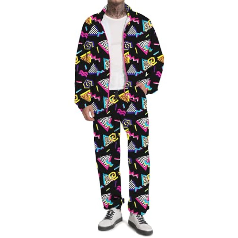 UOUA 80s Outfit for Men 90s Tracksuit Costume for…