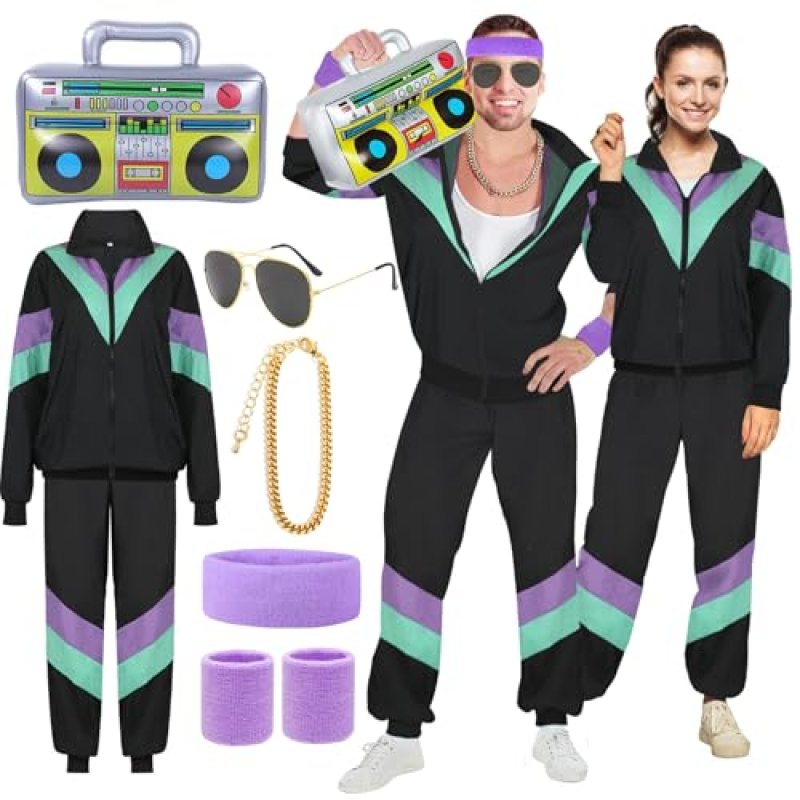 90s 80s Fancy Dress Men Women with Accessories…