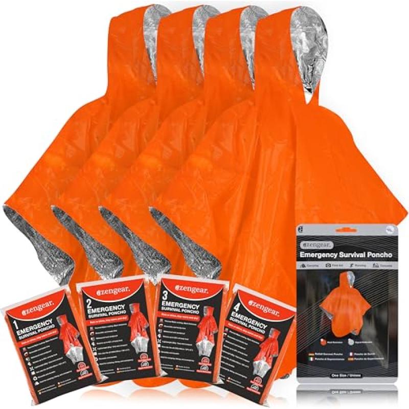 aZengear Survival Poncho with Mylar Coating