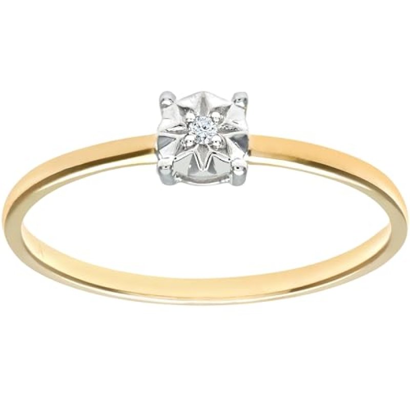 Naava Ladies 9ct Yellow Gold Illusion Set Diamond…