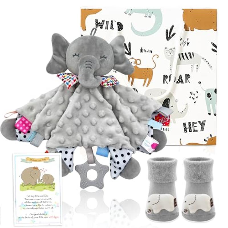 Baby Essentials Gift Set with Elephant Socks