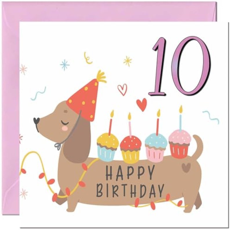 Dachshund Birthday Card for Kids