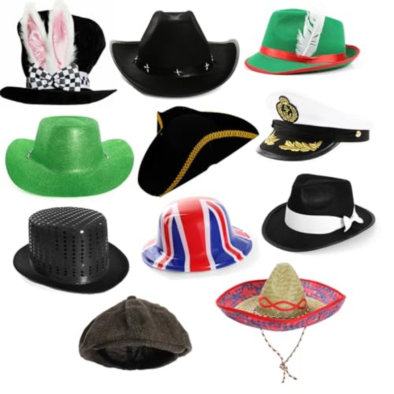 Pack of 11 Party Photo Booth Prop Hats. Novelty…