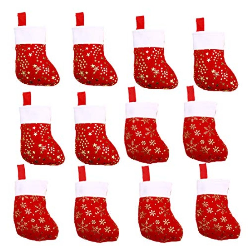 VEYLIN Pack of 12 Felt Christmas Stockings for…