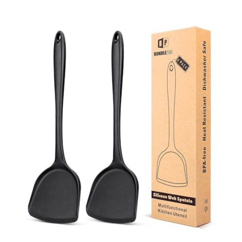 Pack of 2 Silicone Wok Spatula, Non-Stick, Heat,…