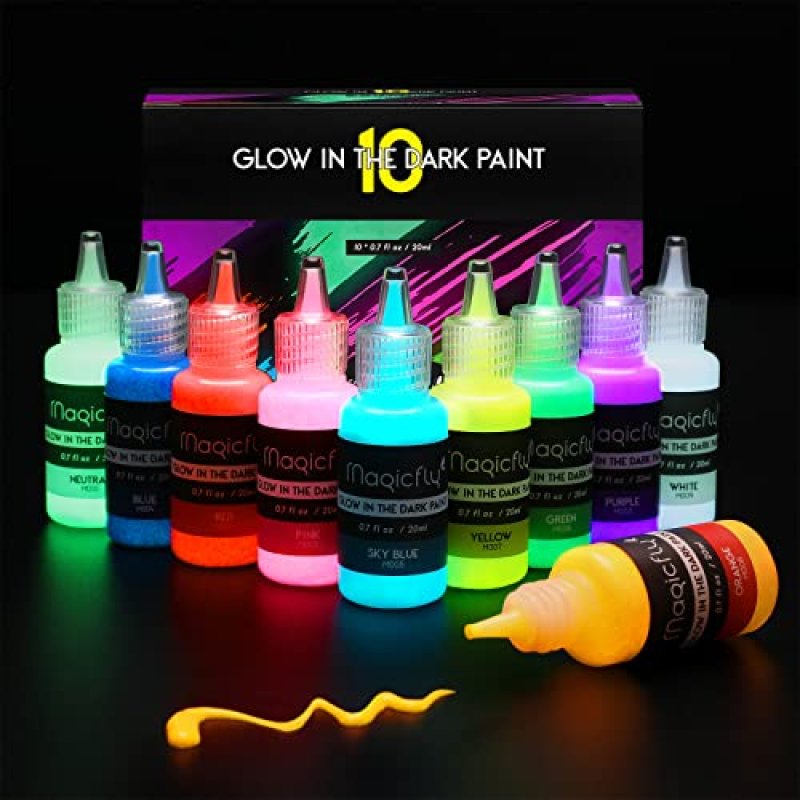 Magicfly Acrylic Glow in The Dark Paint, 10…