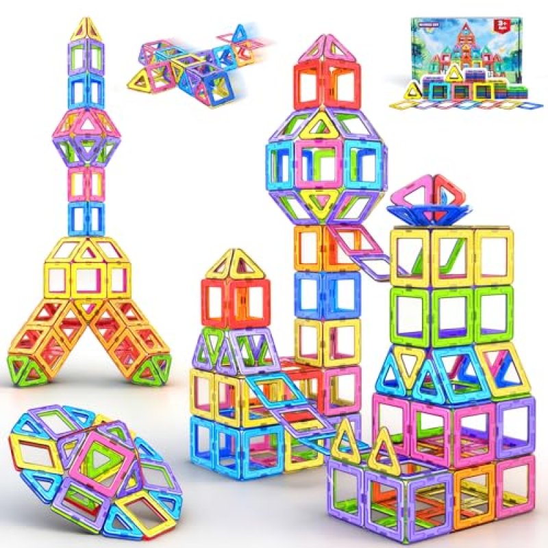 COOLJOY Magnetic Tiles for Kids, Magnetic…