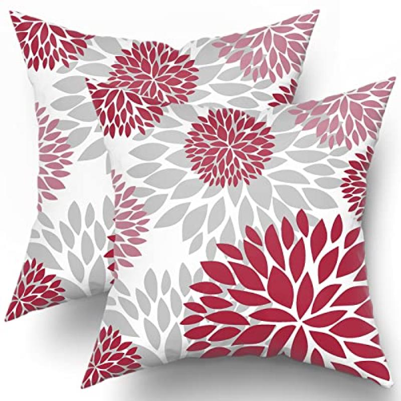 Dahlia Floral Throw Pillow Covers Set