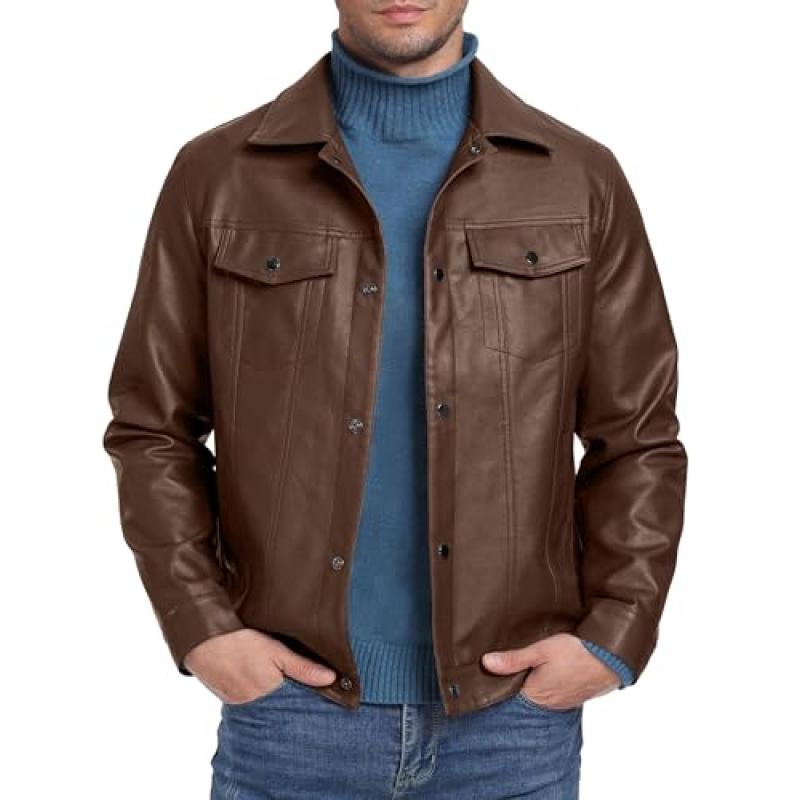 Sailwind Men's Leather Motorcycle Jacket