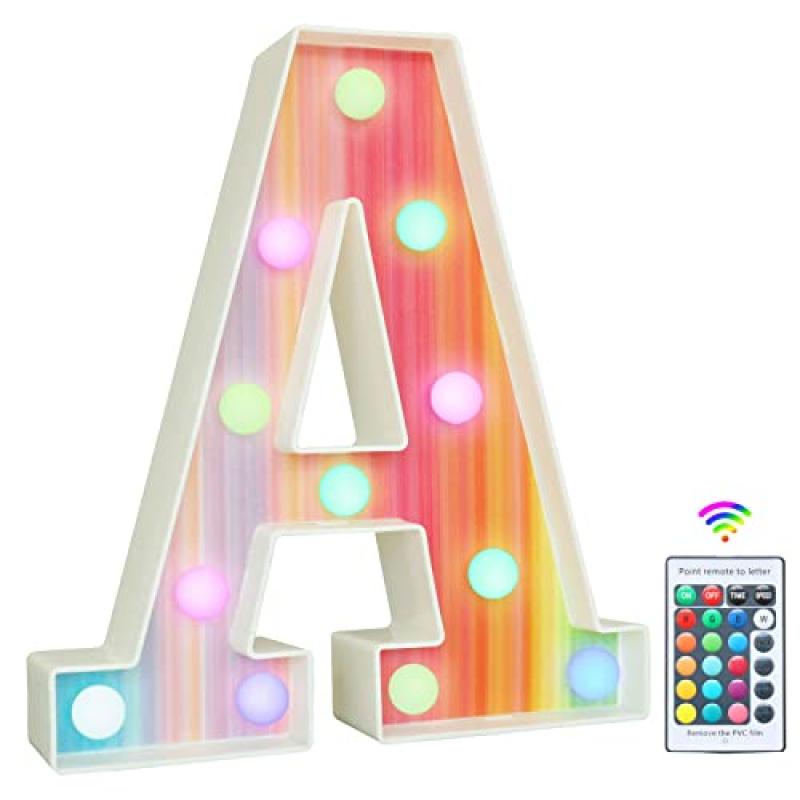 Rainbow LED Alphabet Sign for Party Decor