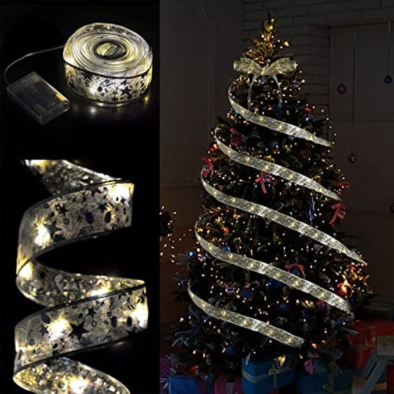 LED Fairy Lights with Ribbon Bows