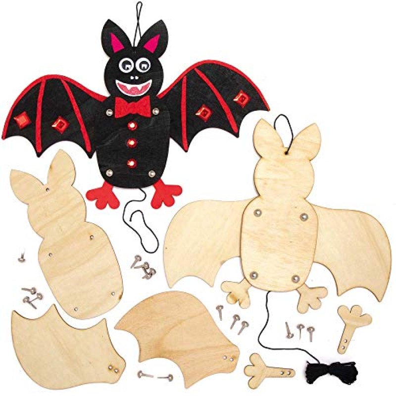 Baker Ross Bat Wooden Puppet Craft Kit