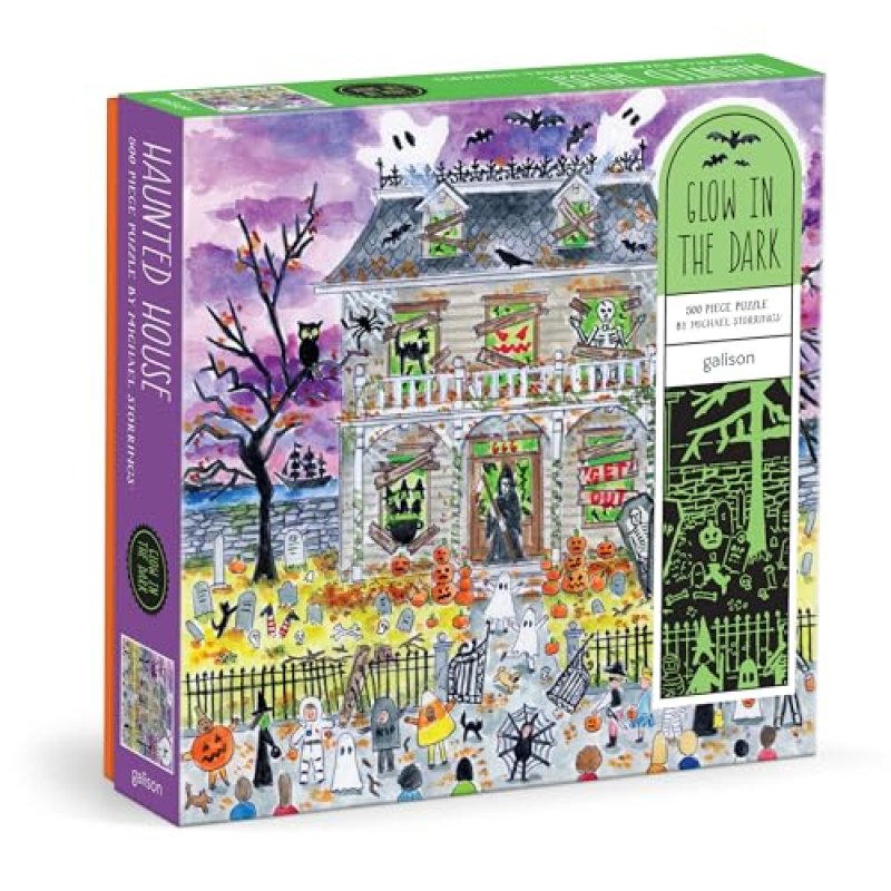 Galison Haunted House – 500 Piece Glow In The…