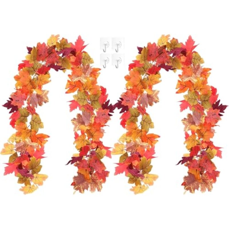 Fall garland 2 Pack Artificial Autumn Fall Maple…