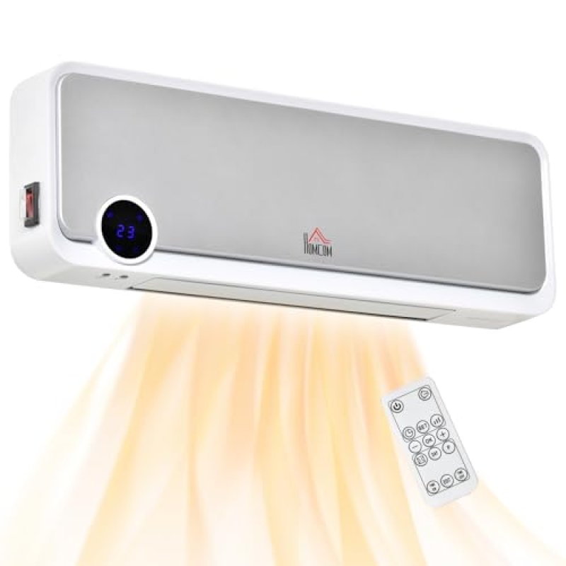 HOMCOM Wall Downflow Heater 2 Heat and Fan 1000W…