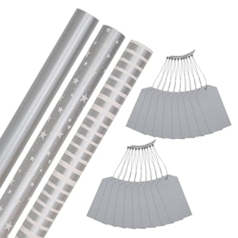 Hallmark Silver Christmas Wrapping Paper and Gift…