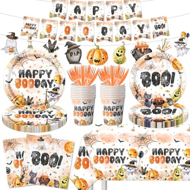 Halloween Happy Boo Day Party Decorations, 142Pcs…