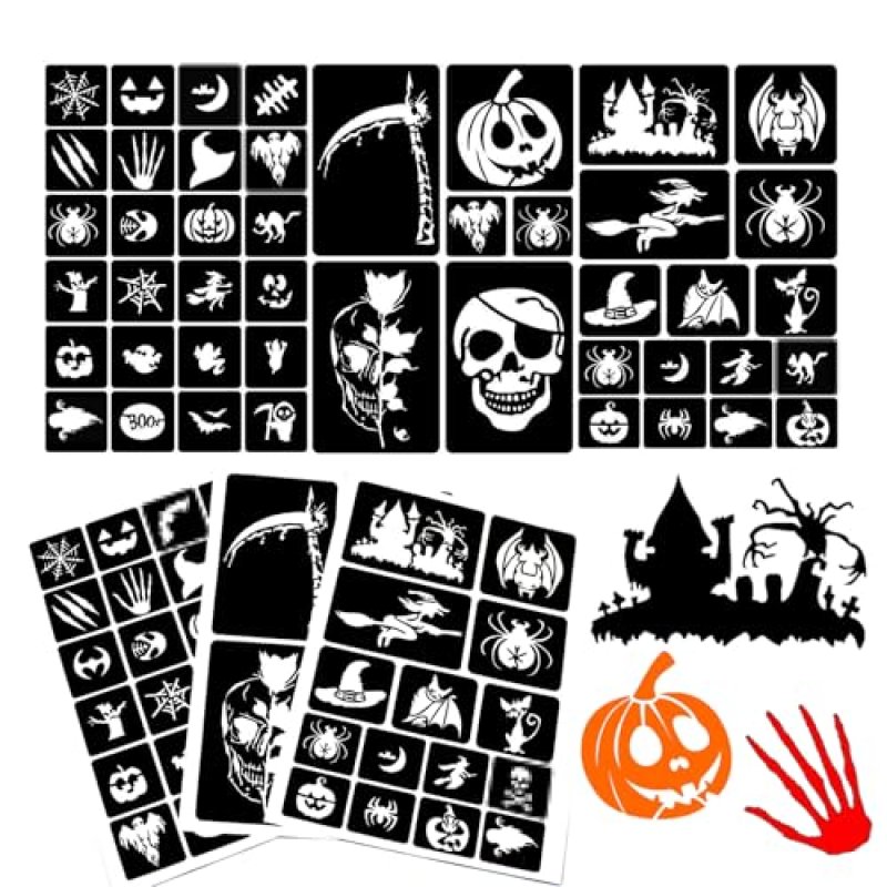 XMASIR Halloween Tattoo Stencils