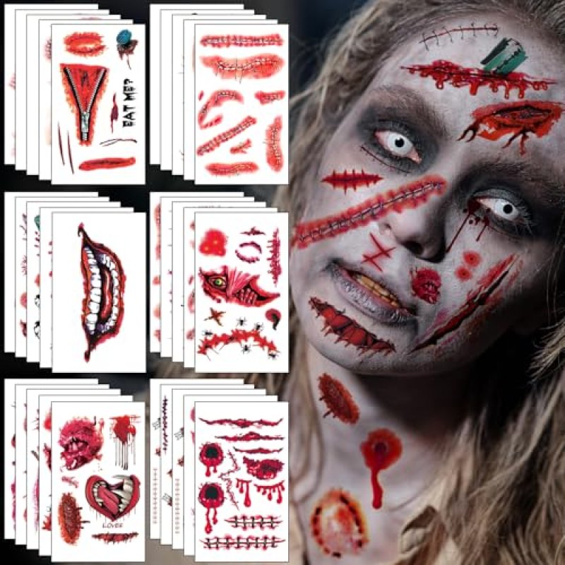 AHOZEE Halloween Scar Tattoos