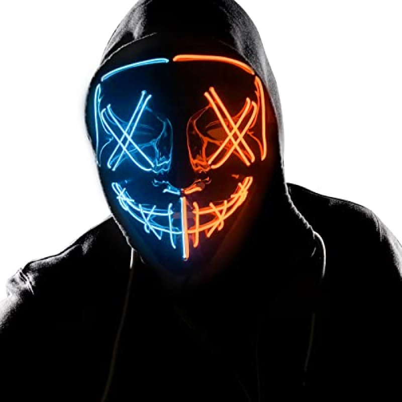 LED Halloween Scary Mask Light-Up Purge Mask for…