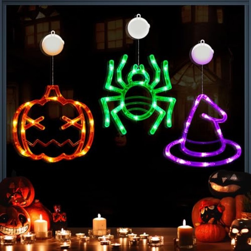 AUAUY Halloween Decoration Lights - 3 Pack Orange…