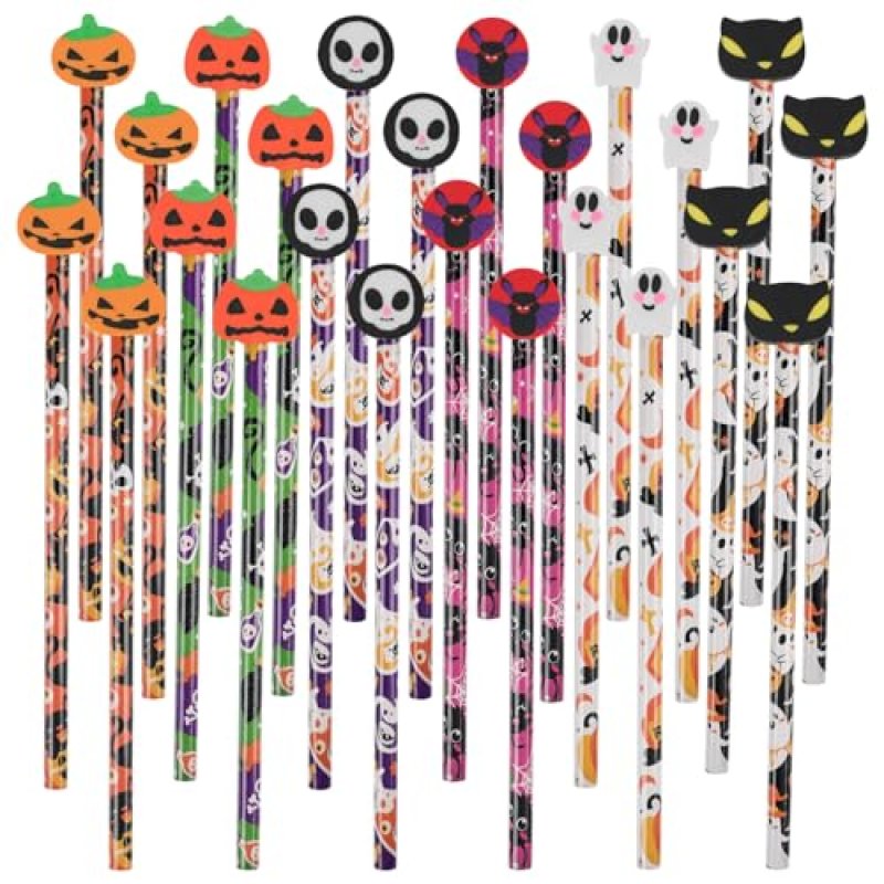 VEYLIN Halloween Pencils with Erasers, Pumpkin,…